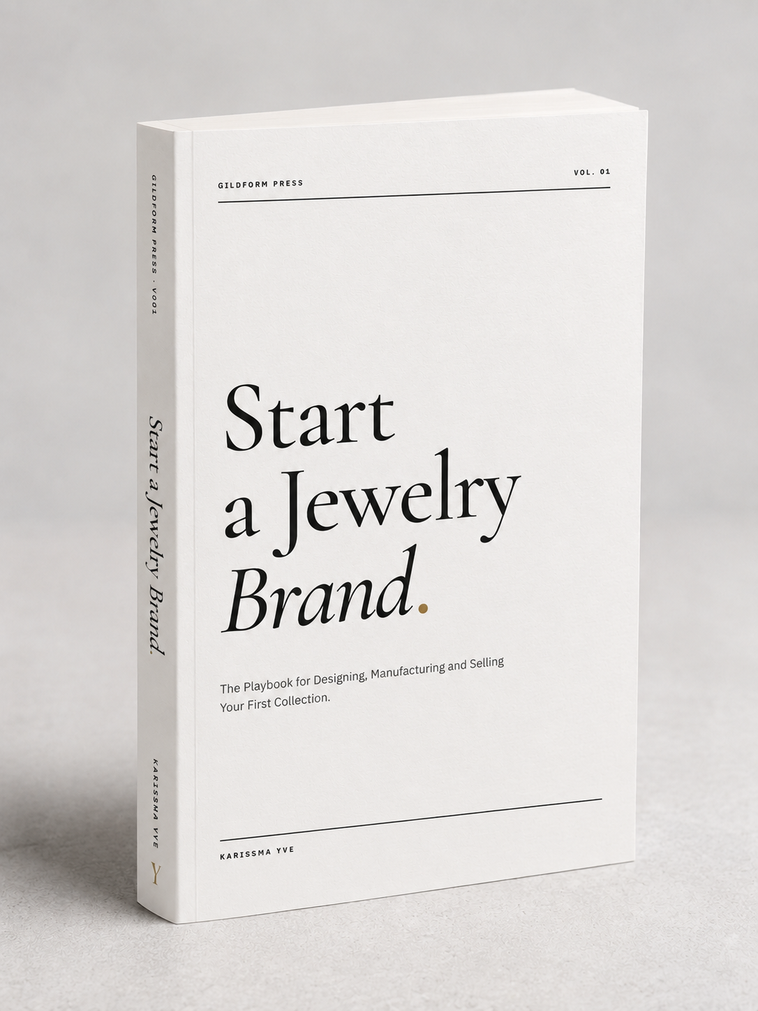 Start A Jewelry Brand book standing at an angle on a neutral studio background